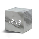 Cube Marble Click Clock/White LED