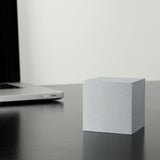 Cube Aluminium Click Clock / White LED