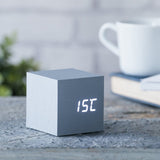 Cube Aluminium Click Clock / White LED